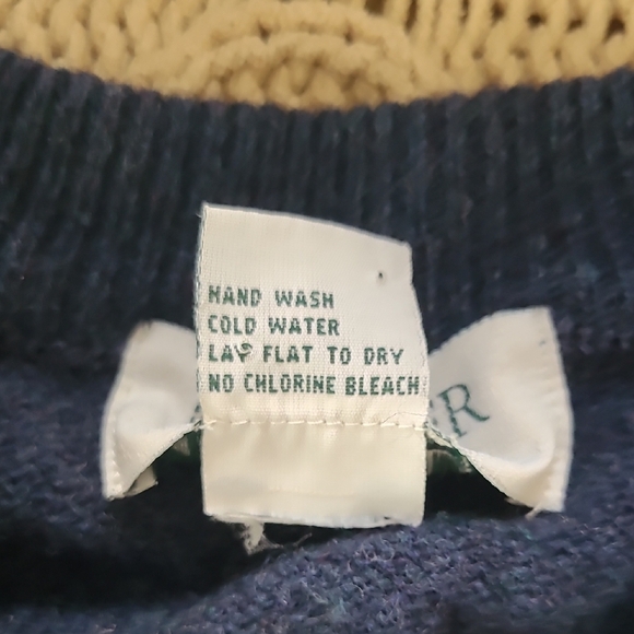 Heather & Tweed Heathered Blue 100% Lambswool Crewneck Sweater - Size XXL - Picture 8 of 8